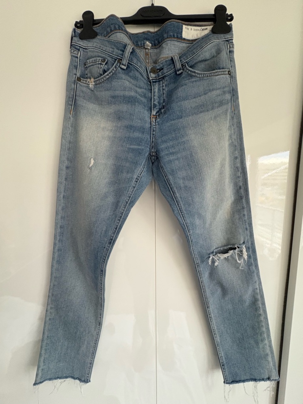 rag & bone Dre Capri skinny jeans frayed cropped hem